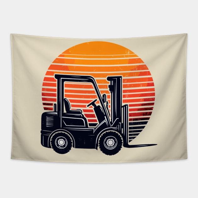 Forklift Tapestry by Vehicles-Art