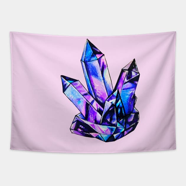 Purple Blue Crystal Tapestry by Lady Lilac