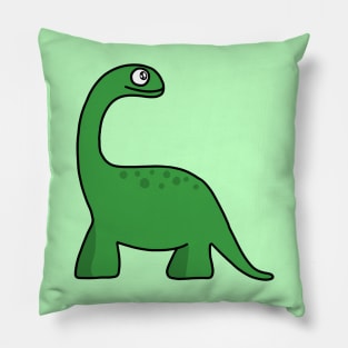 Cute Green Brontosaurus Dinosaur Pillow