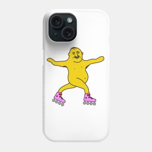 Body positive daddy is having fun roller skating Phone Case