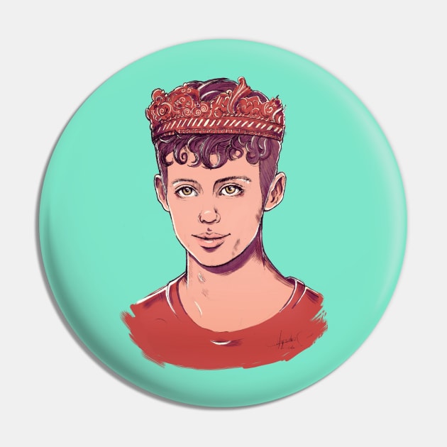 Troye Sivan With a Crown Fan Art Pin by ArtMoore98