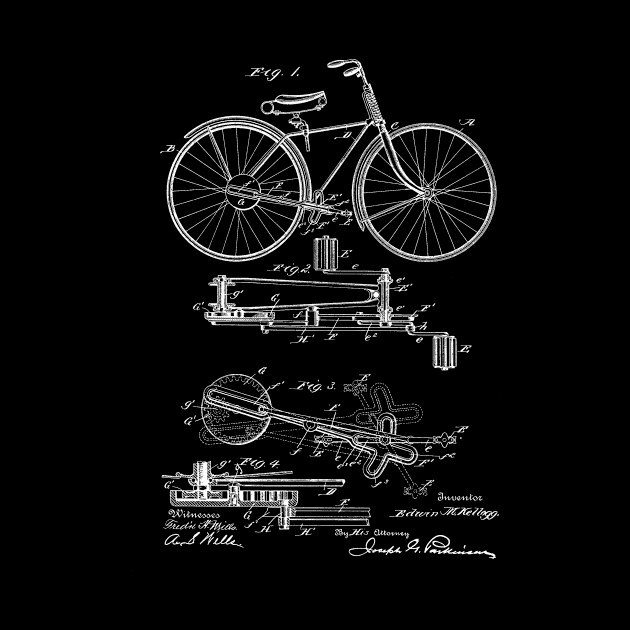 Bicycle Vintage Patent Hand Drawing by TheYoungDesigns