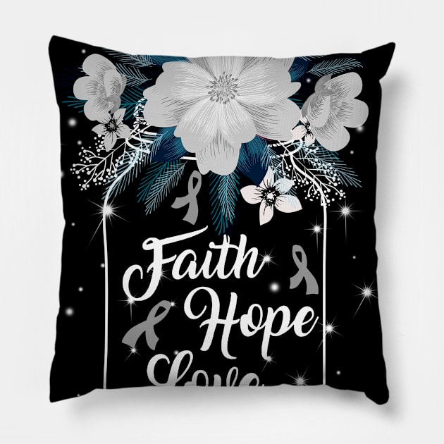 Faith Hope Love For Diabetes Awareness Pillow by Manonee