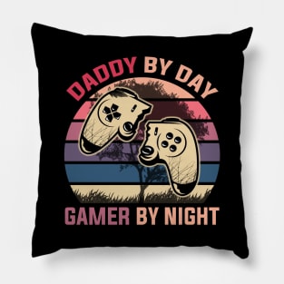 Daddy By Day Gamer By Night Pillow