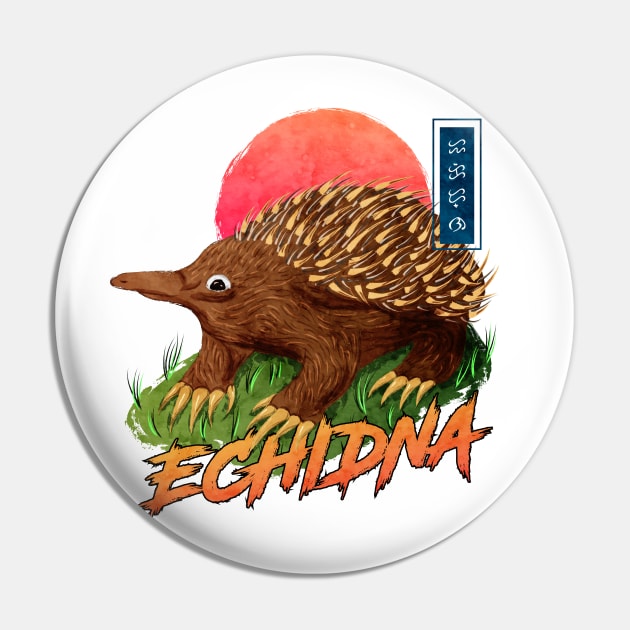 Echidna - white Pin by Thor Reyes