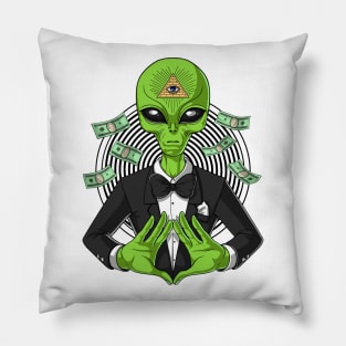 Illuminati Space Alien Pillow