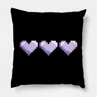 Purple Pixel Hearts Pillow