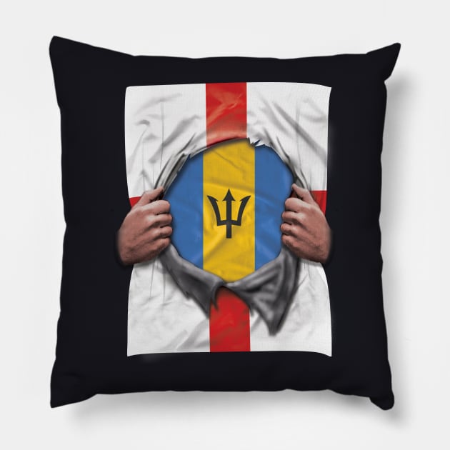 Barbados Flag English Flag Ripped - Gift for Barbadian From Barbados Pillow by Country Flags