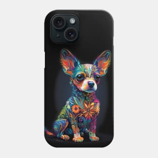 Colorful puppy Dog design #6 by Farbrausch Art 2023. Phone Case