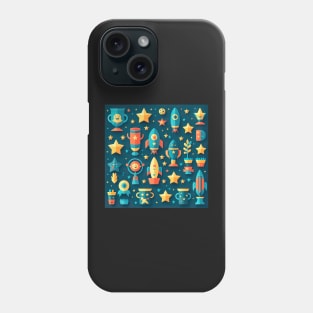 Kid's stars, rockets and trophies Phone Case