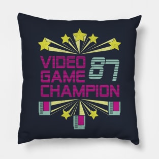 Old School Gaming Champ 1987 Retro Option Pillow