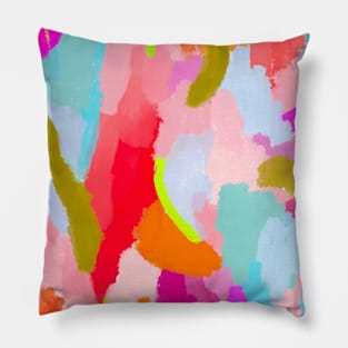 Neon paint strokes Pillow