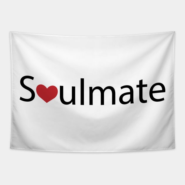 Soulmate artistic typography design Tapestry by DinaShalash