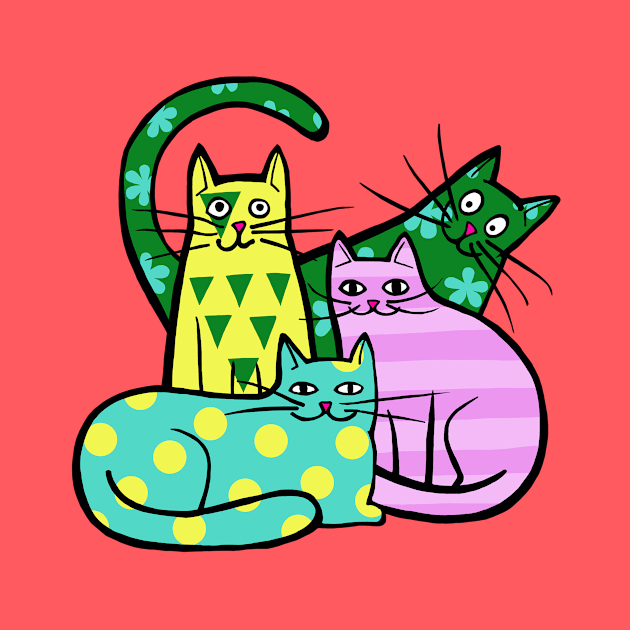 Patterned cats by ewdondoxja