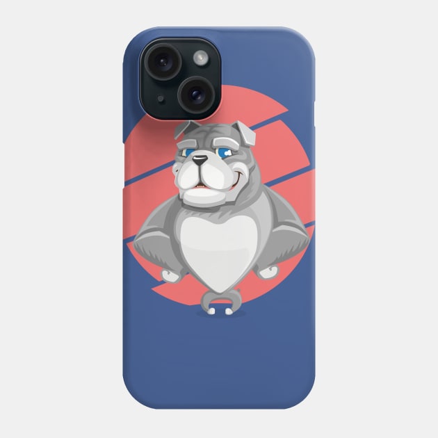 Cute English Grey Bulldog Artwork Phone Case by PatrioTEEism