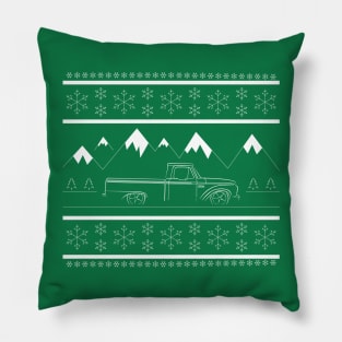 1965 Ford F100 - winter scene Pillow