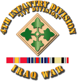 4th Infantry Div - Iraq War w SVC Ribbons Magnet