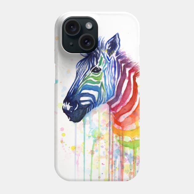 Rainbow Zebra - Ode to Fruit Stripes Phone Case by Olechka