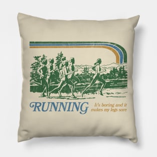 Running / 80s Vintage Style Parody Design Pillow