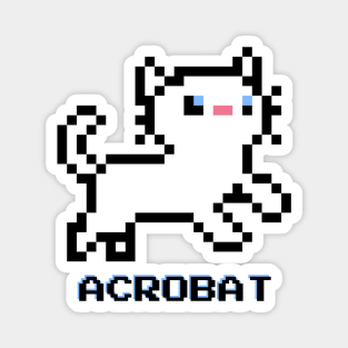 Acrobat Cat - White Magnet