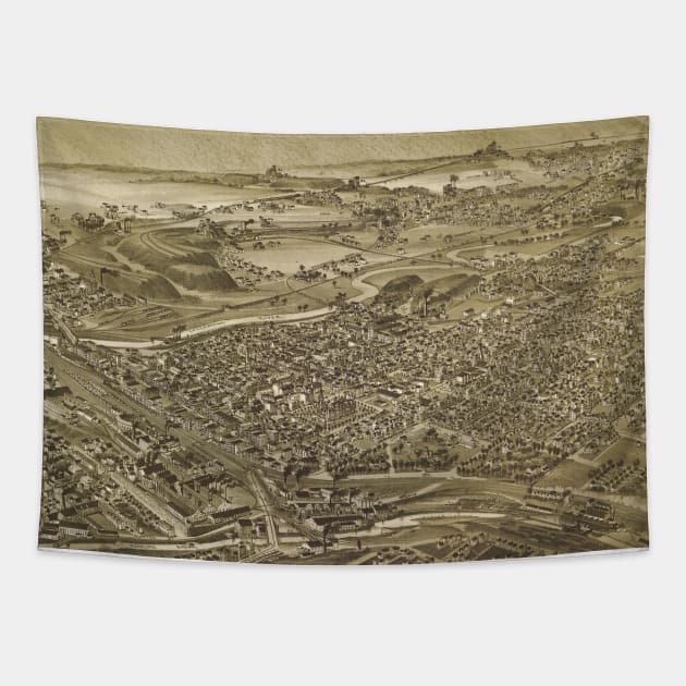 Vintage Pictorial Map of Scranton PA (1890) Tapestry by Bravuramedia