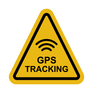 GPS Tracking Yellow Warning Sign Vector T-Shirt