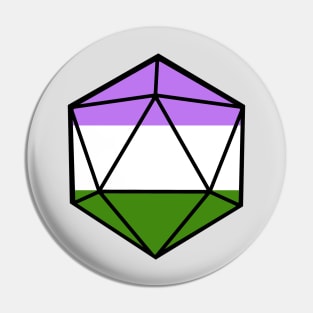 Genderqueer Pride d20 Pin