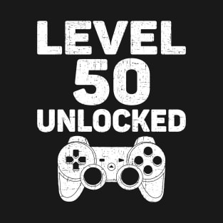 Level 50 Unlocked Funny 50th birthday Video Gamer Gift T-Shirt