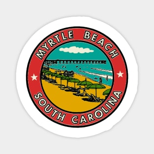 Vintage Style Myrtle Beach South Carolina Decal Magnet