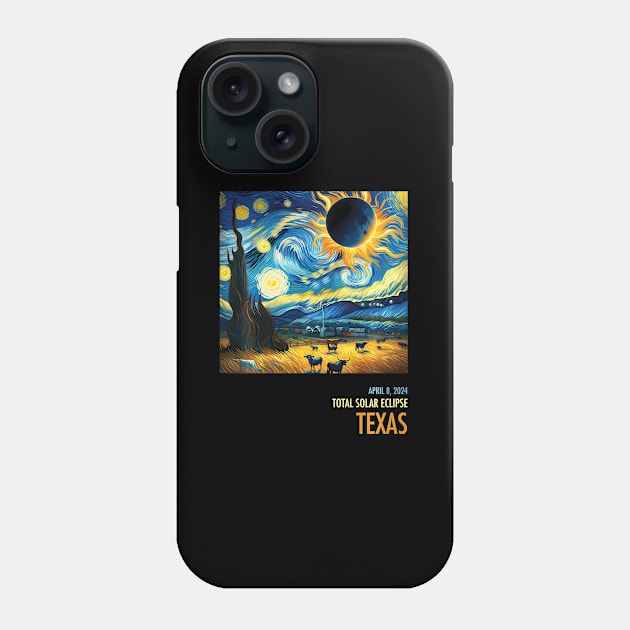 Total Solar Eclipse 2024 Texas Phone Case by SanJKaka