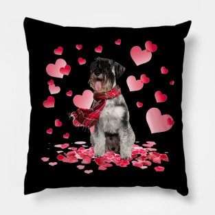 Standard Schnauzer Hearts Love Happy Valentine's Day Pillow