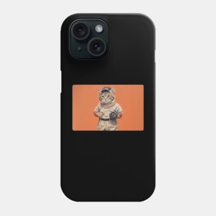 baseball player cat Phone Case