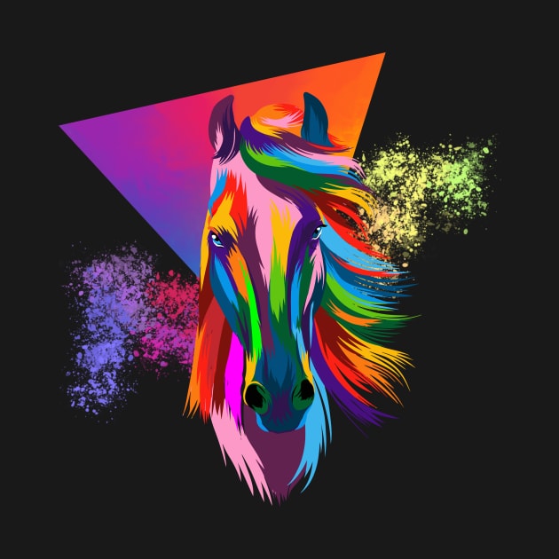 Rainbow Horse Colorful look by Meoipp