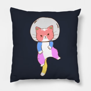 Colorful Space Cat Pillow