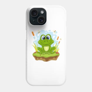 Cartoon Green Frog. Phone Case