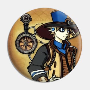 Anime Steampunk Boy Pin