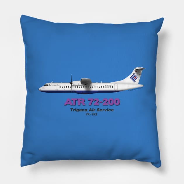 Avions de Transport Régional 72-200 - Trigana Air Service Pillow by TheArtofFlying