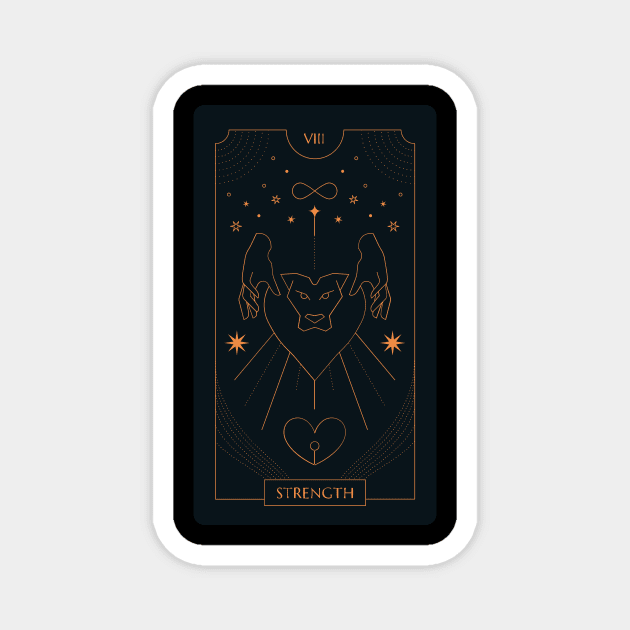 Strength Tarot Card Magnet by moonlobster