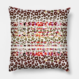 Colourful gradient unique flowers leopard stripes abstract modern 248 Pattern Pillow