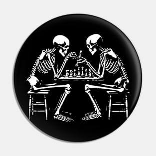 skeleton chess players Pin