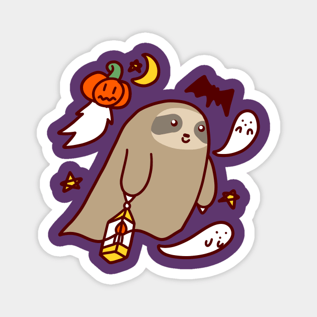 Halloween Ghost Sloth Magnet by saradaboru