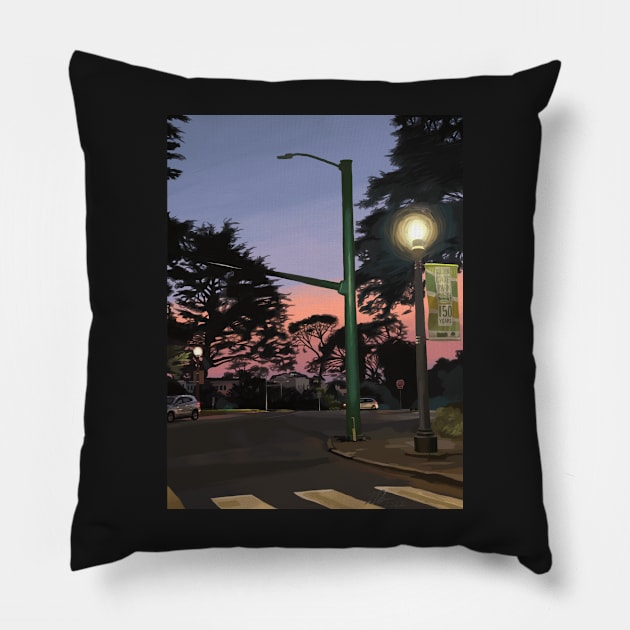 Golden Gate Park Sunset 1 (2022) Pillow by ziafrazier