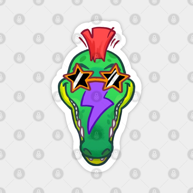 Montgomery Gator Face Sticker Magnet by Maru-Chan-Shop