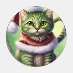 Cute Meowy Christmas cat Pin