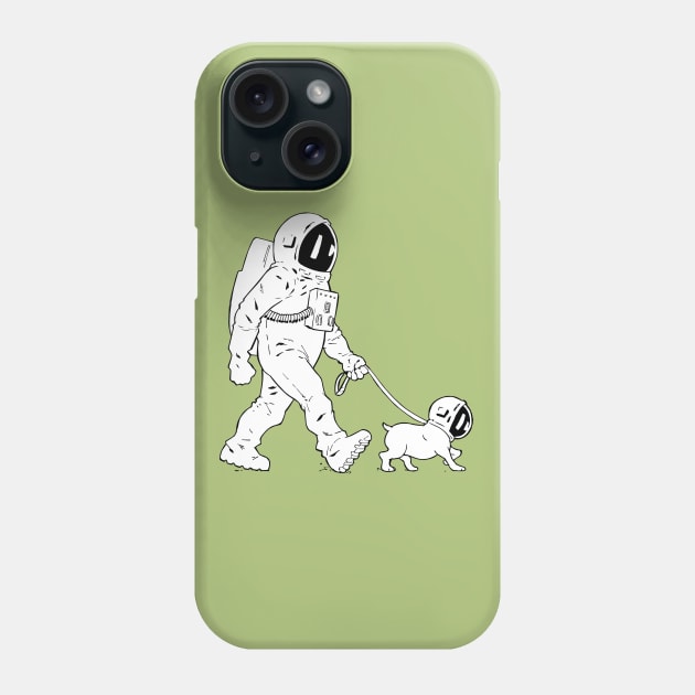 Walking the Dog Astronaut Phone Case by SheVibe