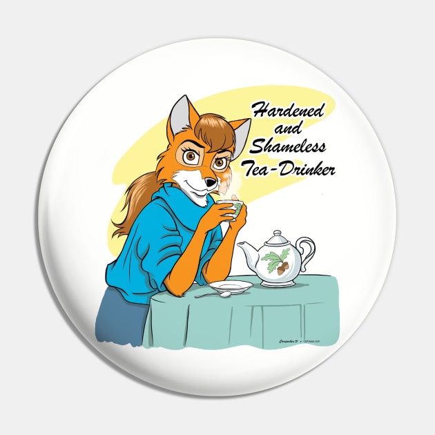 Tea Drinker Pin by OzFoxes