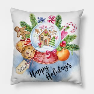 Christmas Snow Globe Pillow