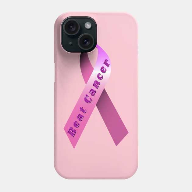 pink breast cancer ribbon Phone Case by DrewskiDesignz