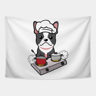 Funny french bulldog is cooking Tapestry