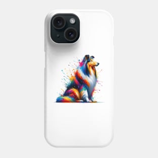 Collie Captured in Dynamic Colorful Splash Art Phone Case